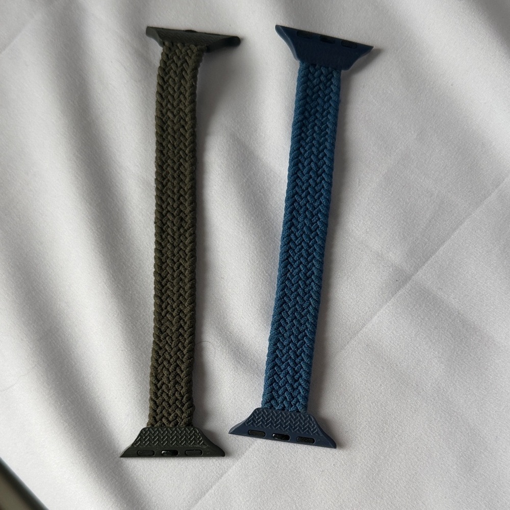 Braided Watch Band Set - Blue and Brown